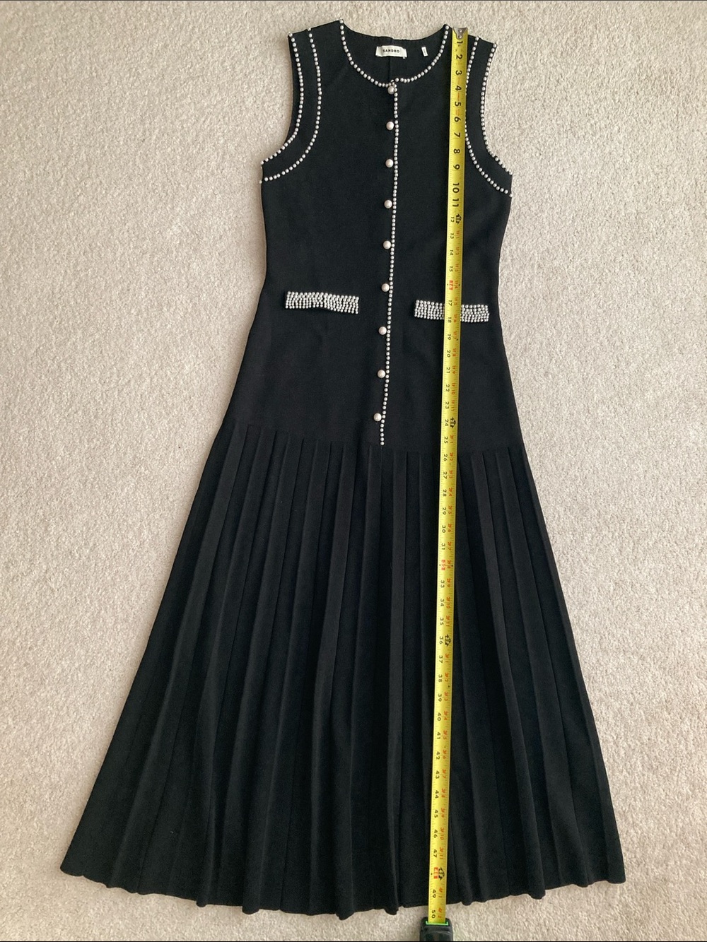 Sandro knit midi dress with faux pearl beading - Picture 11 of 11
